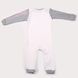 Romper with open arms and legs, printed sleeve, Milky gray, 1025, 62, Kinderly