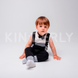Комплект для мальчика, штанишки на лямках + футболка + бабочка, Черный-белый-серый, 1026, р. 56, Kinderly