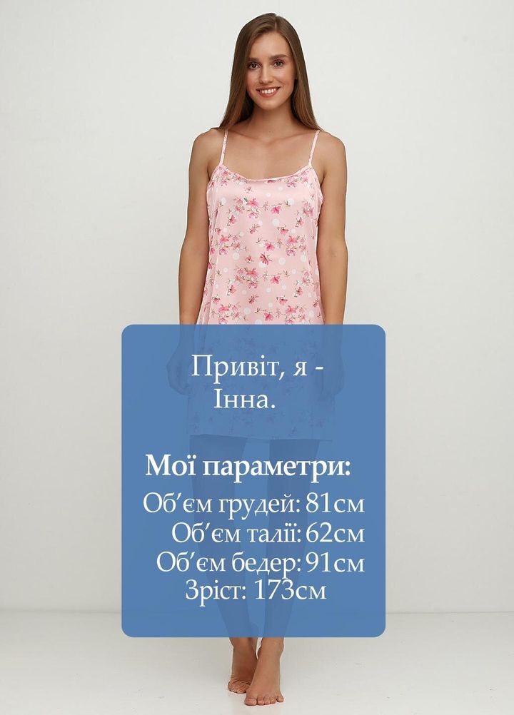 Купити Шовкова нічна сорочка Рожевий 44, F50078, Fleri