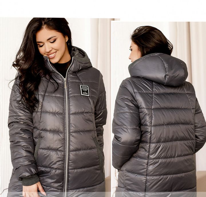 Купити Куртка жіноча тепла №8-323-графіт, 60-62, Мінова