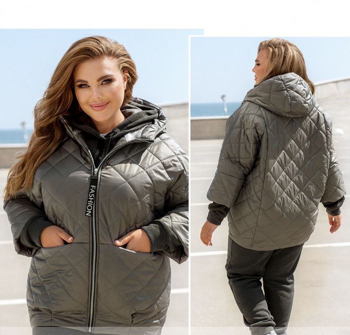 Купити Жіноча куртка №1194-сірий, 58-60, Minova