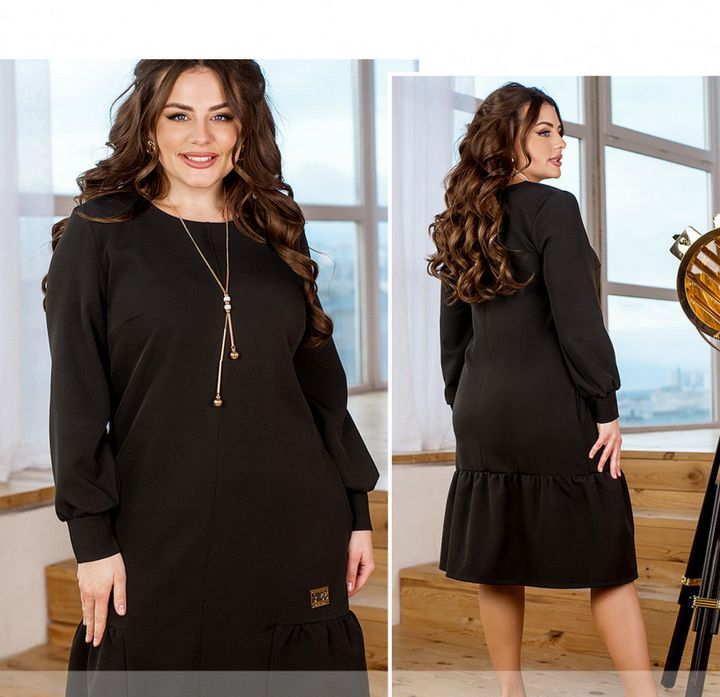 Купить Платье №208Б-черный, 62-64, Minova