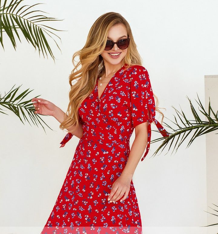 Buy Women's dress No. 3149-red, one size (42-46), Minova