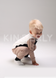 Комплект для малюка, футболка з довгим рукавом і штанці, Бежево-чорний, 1052, 62, Kinderly