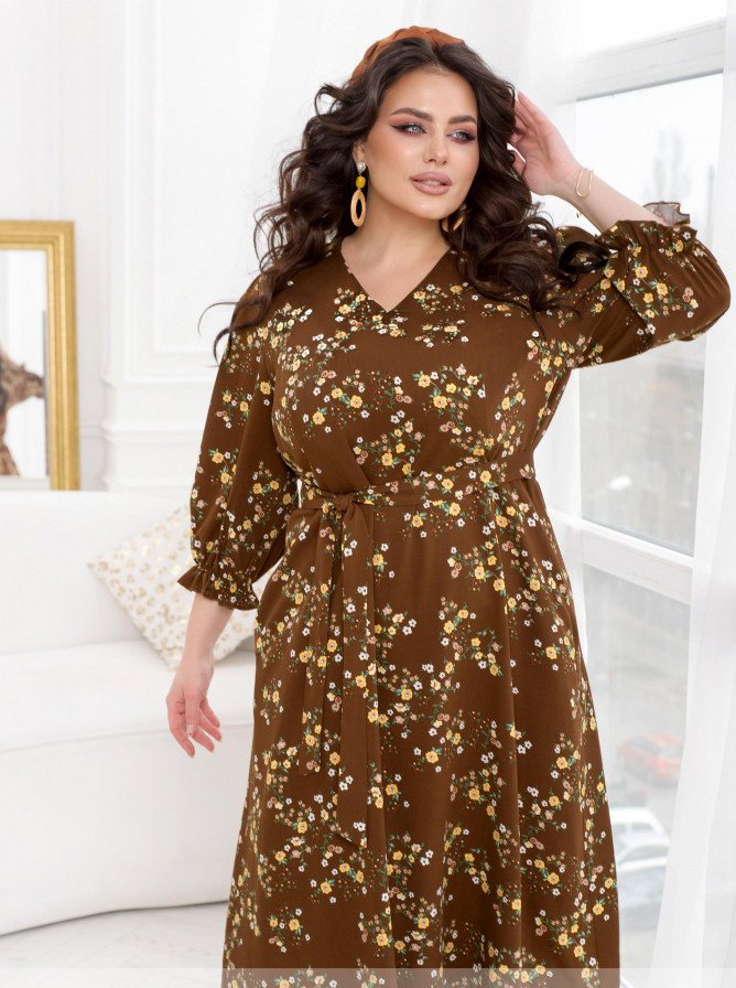 Buy Dress №2444-Brown, 66-68, Minova