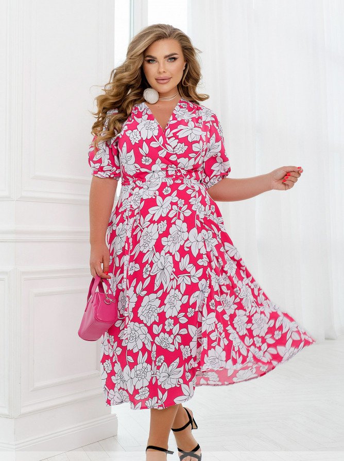 Купить Платье №2453-Малиновый, 66-68, Minova