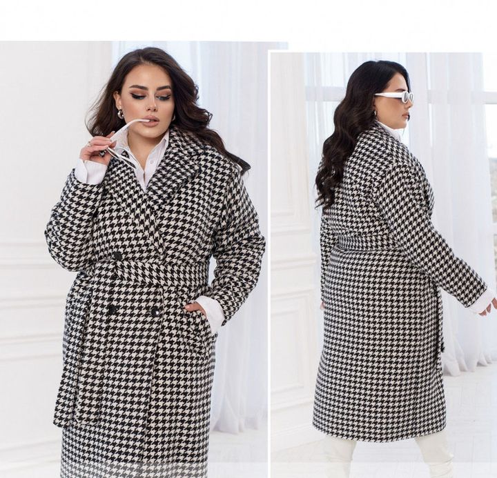 Buy Coat №2352-Black-White, 66-68, Minova