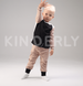 Комплект для малыша, футболка с длинным рукавом и штанишки, Бежево-черный, 1052, р. 62, Kinderly