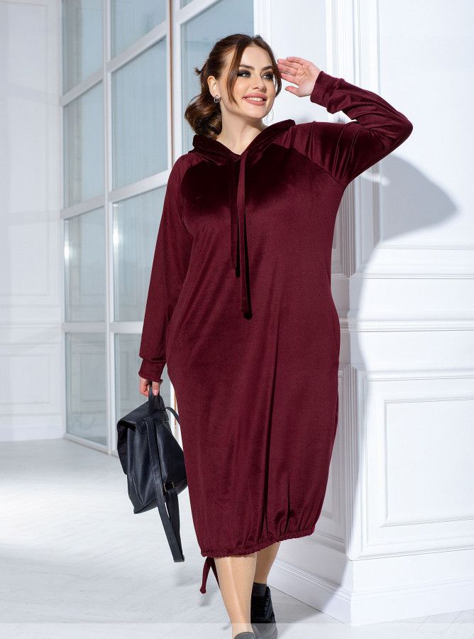 Buy Dress №1069-burgundy, 64-66, Minova
