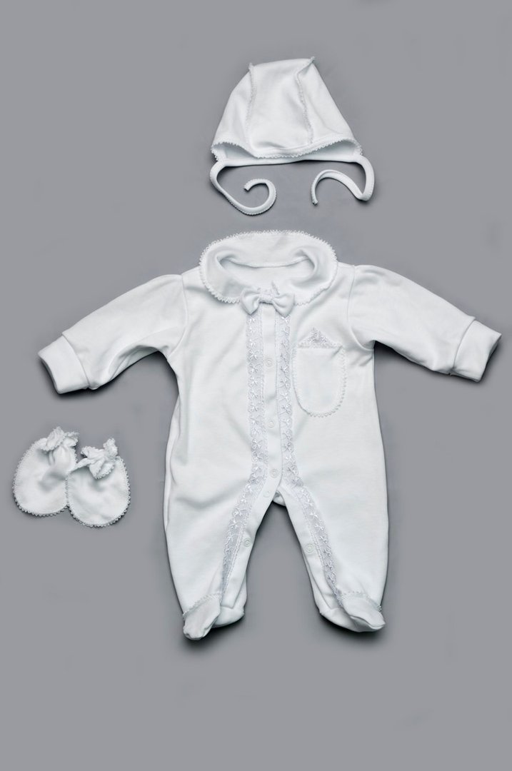 Купити Комплект на виписку для новонароджених (для хлопчика), 03-00628-0, 50-56, Біло-молочний, Модний карапуз