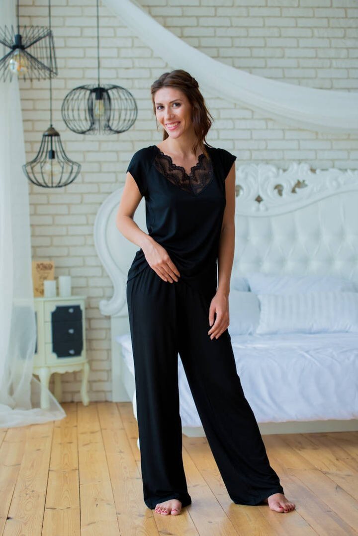 Buy Women's pajamas, black, XL, 0212, Effetto
