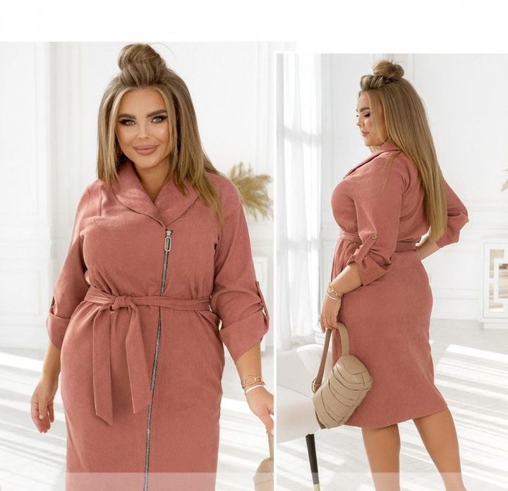Buy Velvet dress No. 2407-pink, 64-66, Minova